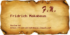 Fridrich Makabeus névjegykártya
